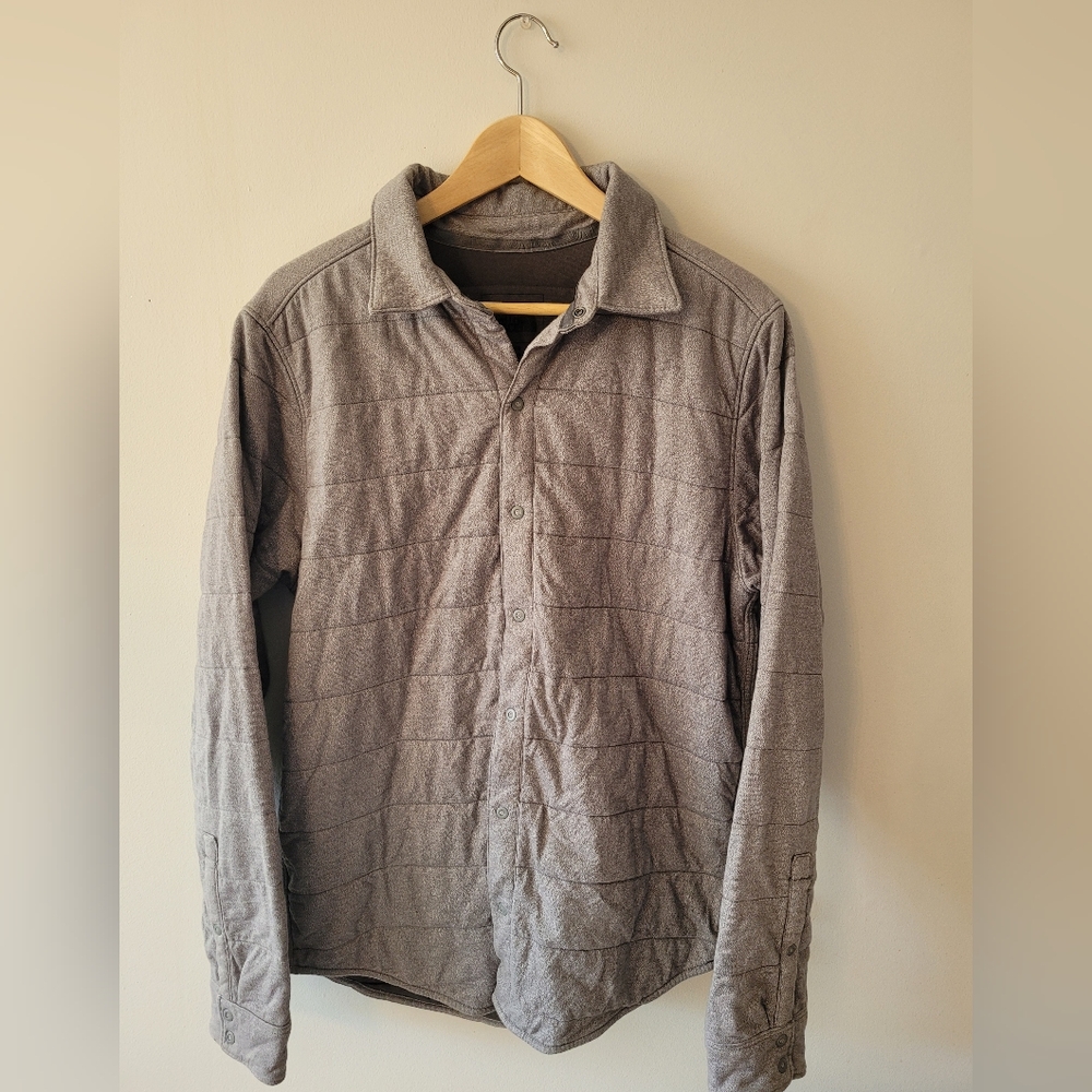 North Face Snap Shacket, Mens Medium, Grey
